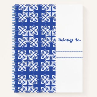 Carnets en spirale à motif bleu