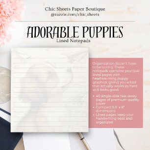 Carnets lignés de chiots adorables