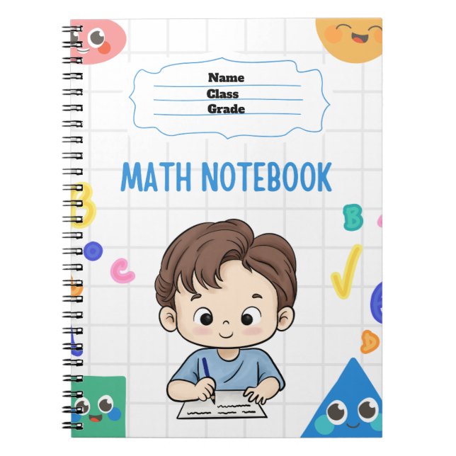 Carnets mathématiques customisés pour l'école (Devant)