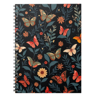 Carnets spiraux colorés à Motif papillon