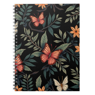Carnets spiraux Motifs à papillon naturel élégant