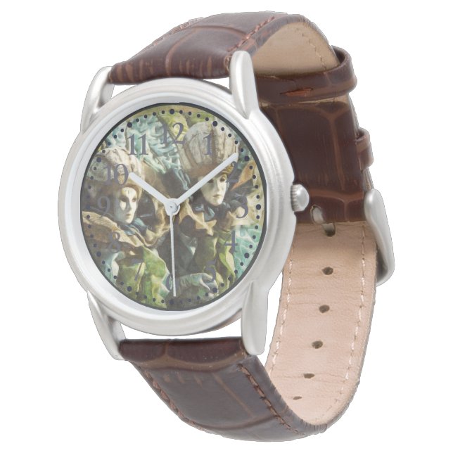 Carnevale di Venezia Italie Europe Montre en cuir (Incliné)