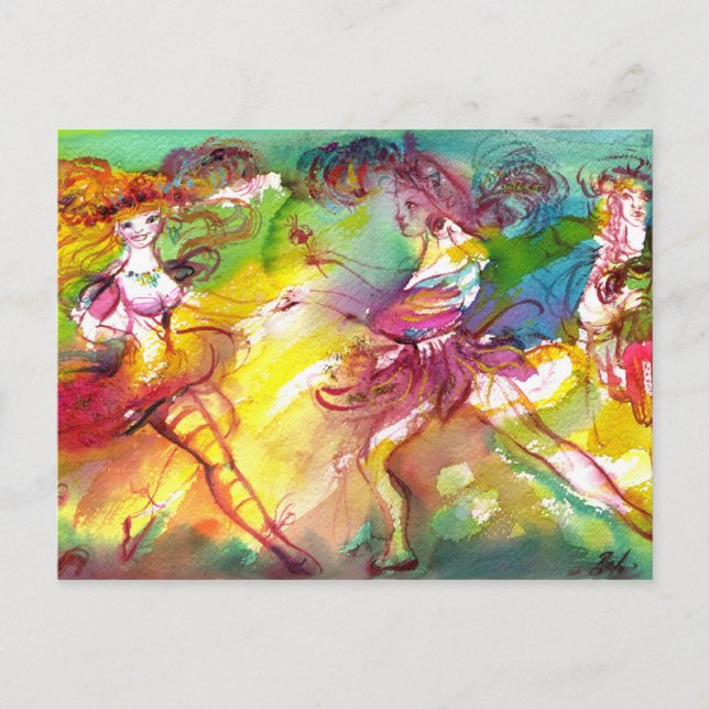 CARNIVAL BALLET / Venezianische Masquerade, Tanz,  Postkarte (Vorderseite)