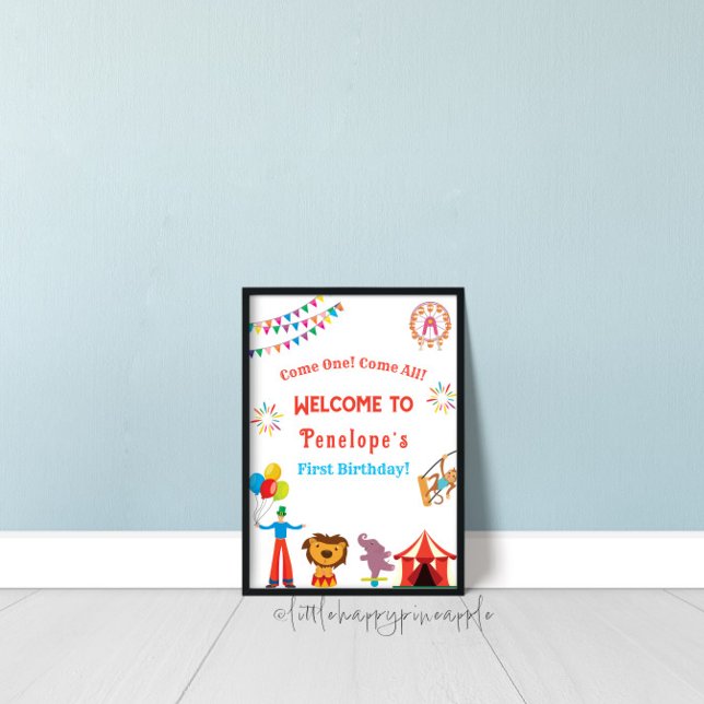 Carnival Circus Affiche de bienvenue fête d'annive (Créateur téléchargé)
