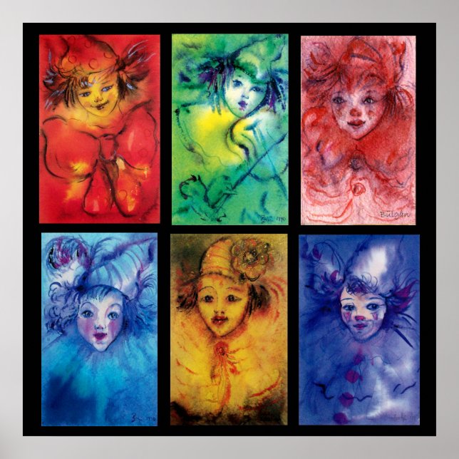 CARNIVAL CLOWNS SAMMLUNG Venezianische Masquerade Poster (Vorne)