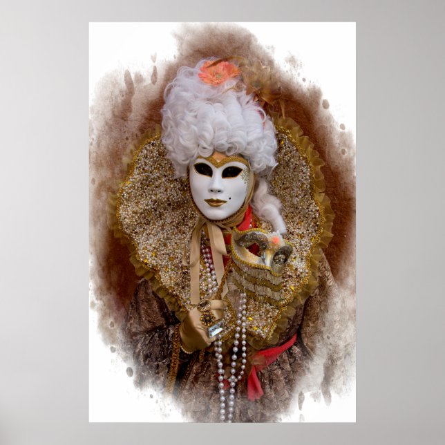 Carnival Costume Portrait, Venice Poster (Vorne)