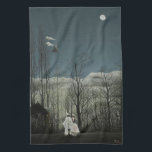 Carnival Evening, Henri Rousseau oil painting 1886 Geschirrtuch<br><div class="desc">Henri Rousseau,  oil on canvas,  1886... 
oil painting,  fine art,  traditional art,  modern art,  landscape,  winter,  cold,  bare trees,  carnival,  clown,  blue,  dark,  clouds,  cloudy,  overcast,  moon,  moonlight,  night,  nighttime,  grey,  gray,  spooky,  gloomy,  murky,  eclectic,  chic,  stately,  sophisticated,  funky,  home decor,  unique,  elegant,  quirky,  gothic, </div>