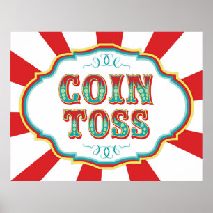 Carnival Game Sign Coin Tos Poster