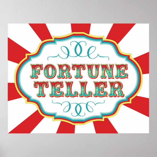 Carnival Game Sign Fortune Teller Poster (Vorne)