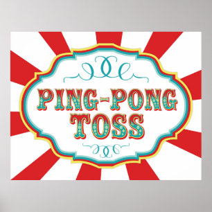 Carnival Game Sign Ping Pong Tos Poster