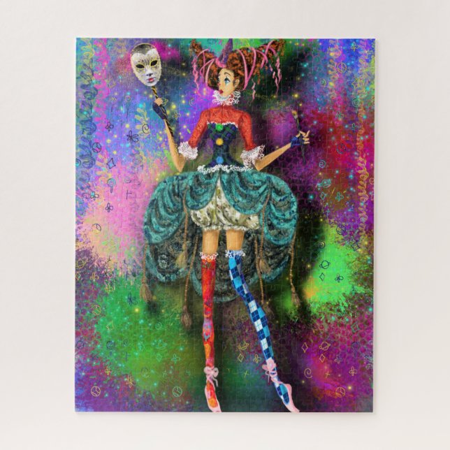 Carnival Girl - Clown Joker Jester - Malerei (Vertikal)
