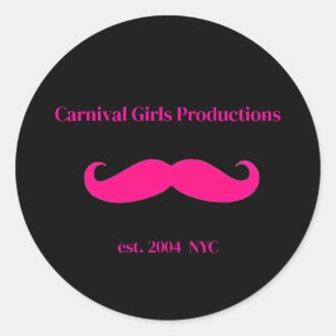 Carnival Girls Productions Schnurrbart Runder Aufkleber