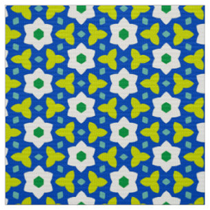 CARNIVAL - Niedliche Blume über blaues geometrisch Stoff
