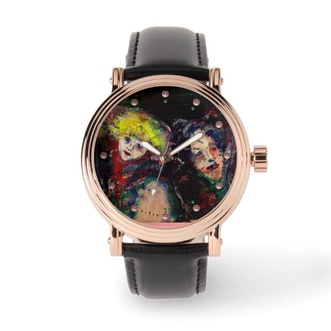 CARNIVAL NIGHT IN VENEDIG Venezianische Masquerade Armbanduhr (Vorderseite)