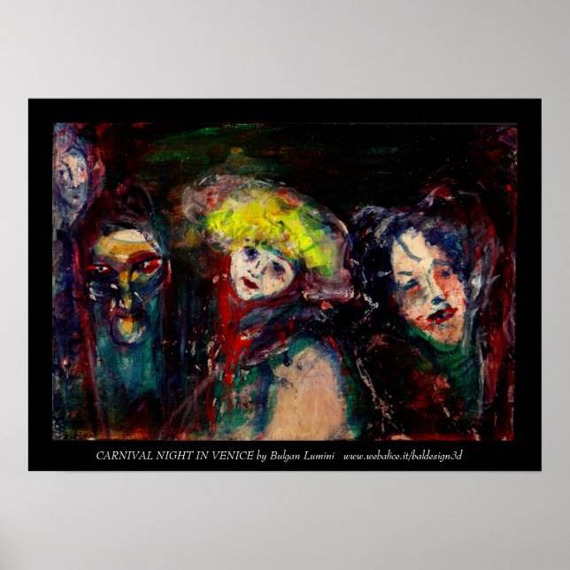 CARNIVAL NIGHT IN VENEDIG Venezianische Masquerade Poster (Vorne)