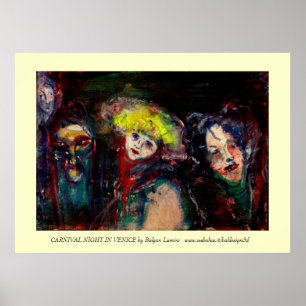 CARNIVAL NIGHT IN VENEDIG Venezianische Masquerade Poster