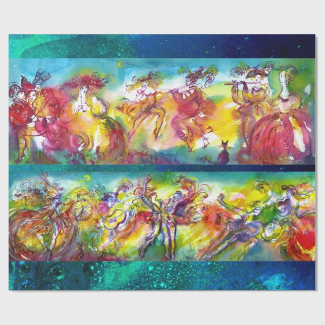 CARNIVAL NIGHT / Venezianische Maskentanz Geschenkpapier (Flach)