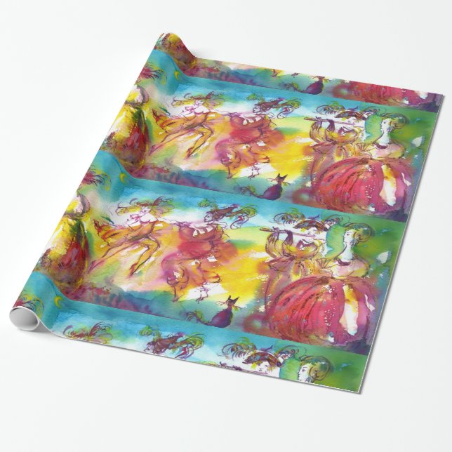 CARNIVAL NIGHT / Venezianische Masquerade, Tanzmus Geschenkpapier (Ungerollt)