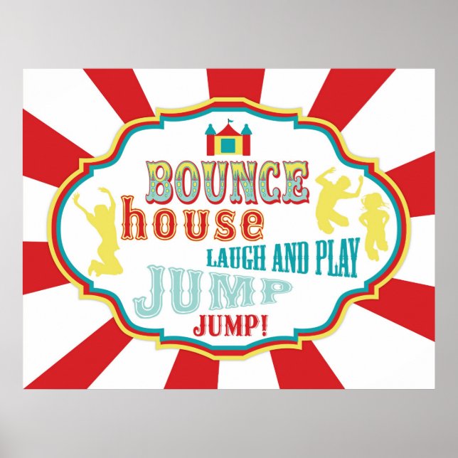 Carnival- oder Circus Bounce House-Zeichen Poster (Vorne)