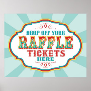 Carnival oder Circus Raffle Ticket Booth Sign Poster