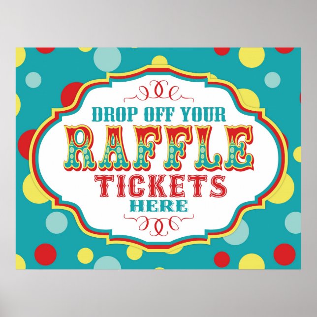 Carnival oder Circus Raffle Ticket Booth Sign Poster (Vorne)