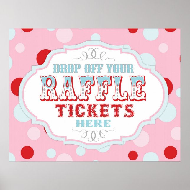 Carnival oder Circus Raffle Ticket Booth Sign Poster (Vorne)