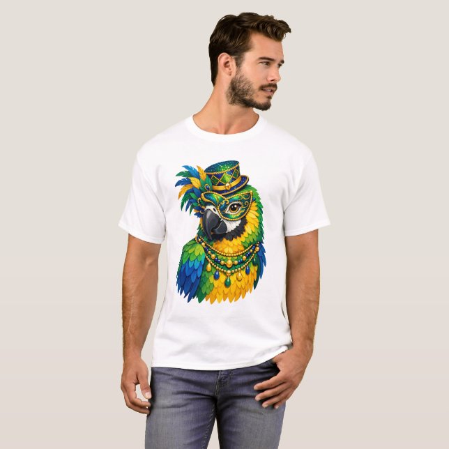 Carnival Parrot Colorful Graphic T-Shirt (Devant entier)