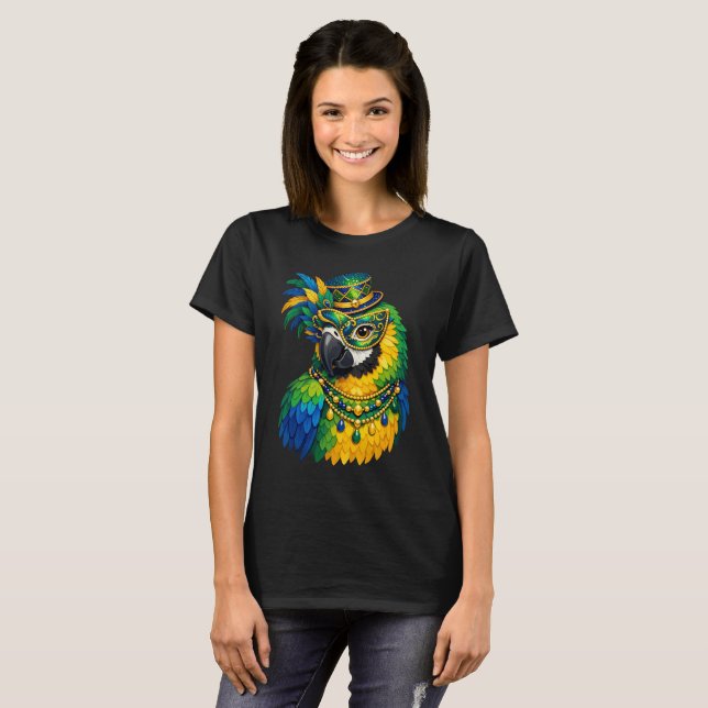 Carnival Parrot Colorful Graphic T-Shirt (Devant entier)