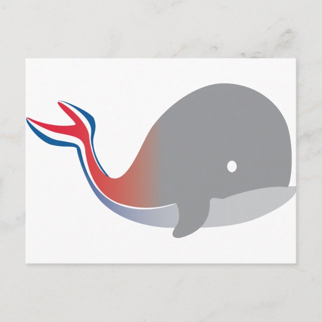 Carnival Whale Schwanz Cartoon Postkarte (Vorderseite)