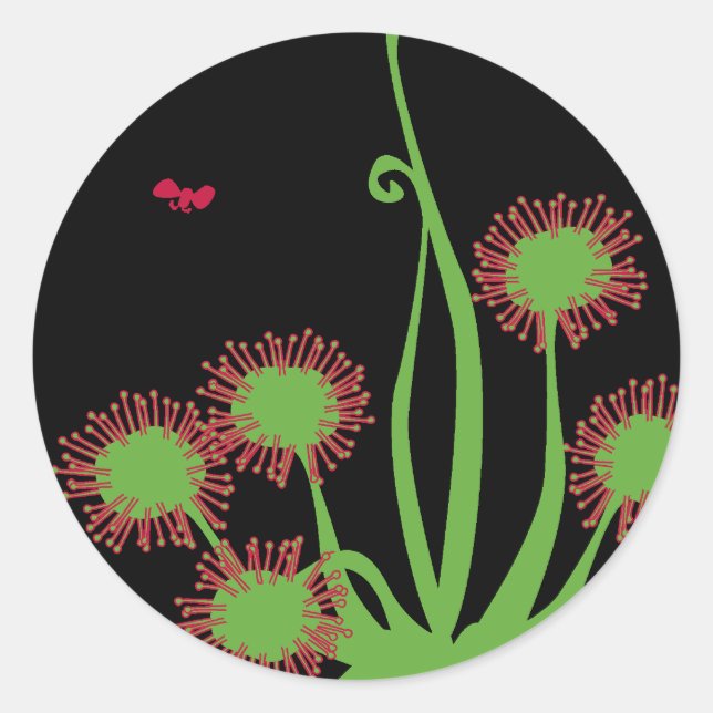Carnivorous Sundew-Pflanze Runder Aufkleber (Vorderseite)