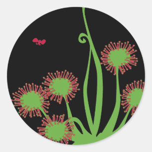 Carnivorous Sundew-Pflanze Runder Aufkleber