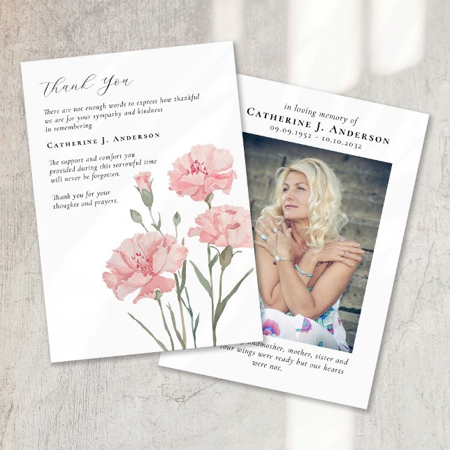 Carnnons Blumengewächse Beileid Beerdigung Gedenks Dankeskarte (Von Creator hochgeladen)