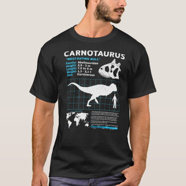 Carnotaurus Faktenblatt Dinosaur Fakten Premium T-Shirt (Vorderseite)
