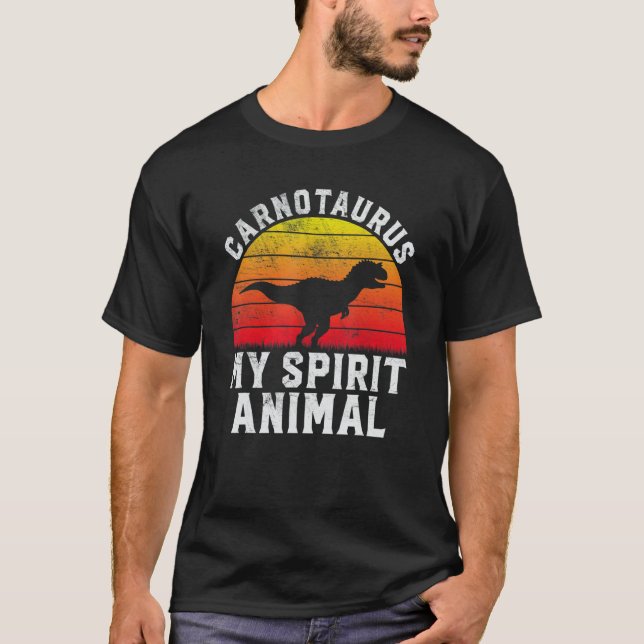 Carnotaurus My Spirit Animal  Dinosaur Retro Paleo T-Shirt (Vorderseite)