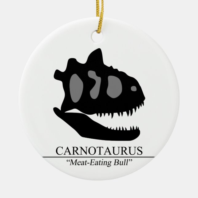 Carnotaurus Skull Keramik Ornament (Vorne)