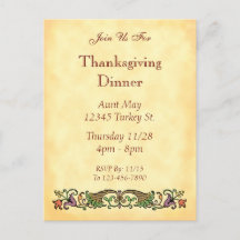 Carnucopia Vintage Thanksgiving Carte postale pers