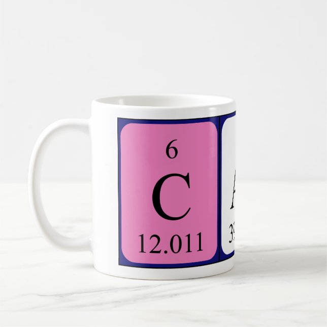 Caro Namen-Tasse periodischer Tabelle Kaffeetasse (Links)