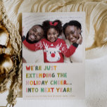 CAROL Cream Niedlich Ende Neujahr Weihnachten<br><div class="desc">CAROL Cream Niedlich Ende Neujahr Funny Christmas Holiday Card. Personalisieren Sie die Kartenvorderseite mit einem Foto,  Ihrem Familiennamen und dem Jahr.</div>