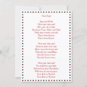 Carol de Noël blanc Carol Silencieux Cartes de Noë