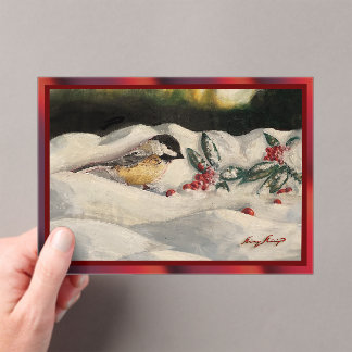 Carol die Chick-a-Dee mit Mistelzweig Acryleinladungen