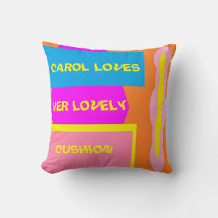 Carol Liebe ihr Logo in Rosa und Blau sehr niedlic Kissen