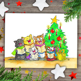 Carol Singing Cats Postkarte