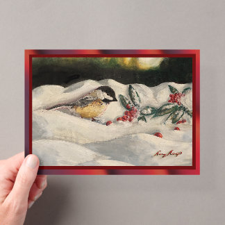 Carol the Chick-a-Dee with Mistletoe Acryleinladungen