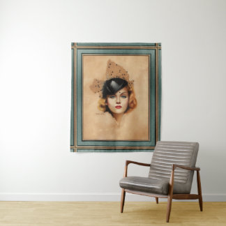 Carole Lombard Portrait von Charles Gates Sheldon Wandteppich