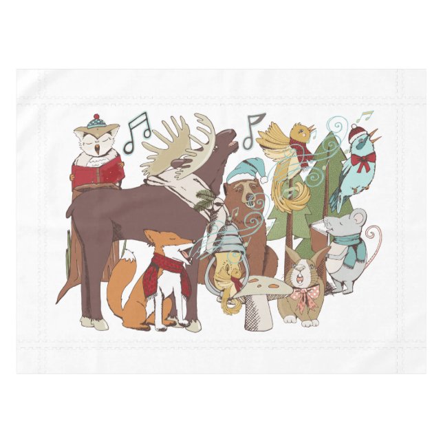 Caroler de Noël animal Caroler blanc Nappe de vaca (Devant (Horizontal))