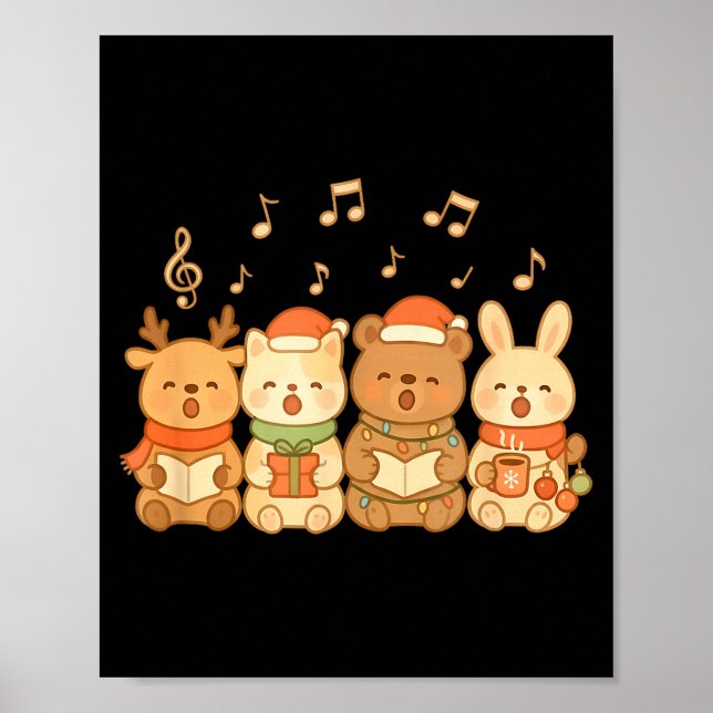 Carolers Kids Boys Girls Christmas Carolers  Poster (Vorne)