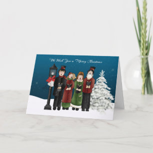Carolers Winter Scene Feiertagskarte