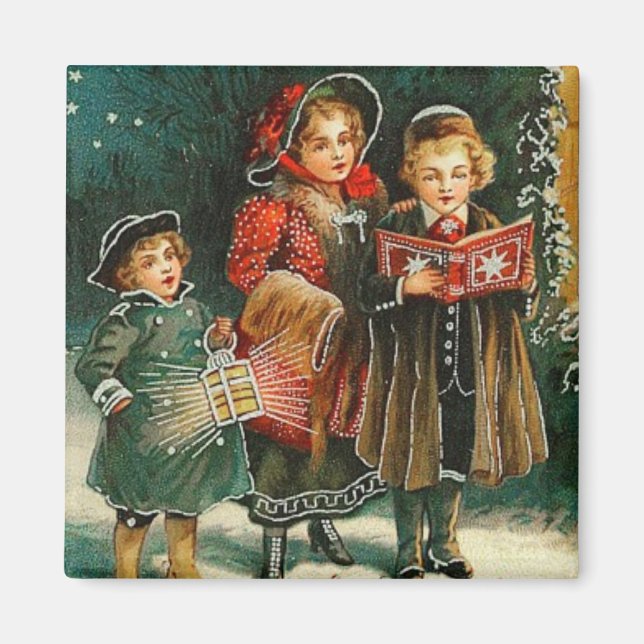 Caroleurs de Noël Magnet Vintage (Devant)
