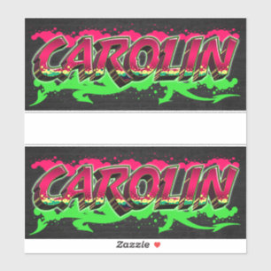 Carolin Vorname Name Graffiti Aufkleber Sticker