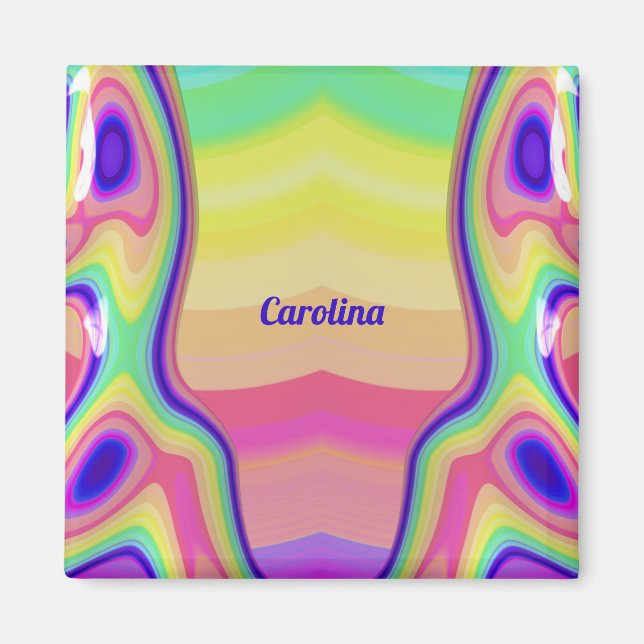 CAROLINA ~ Abstraktes Muster ~ mehrfarbig ~ Magnet (Vorne)